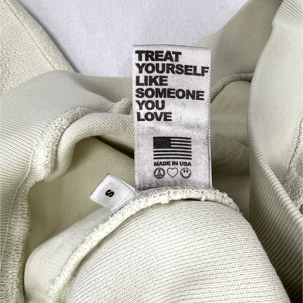 MADHAPPY Rainbow Cropped Crewneck  Sweatshirt Womens Small Pale Green Pullover - Picture 9 of 15
